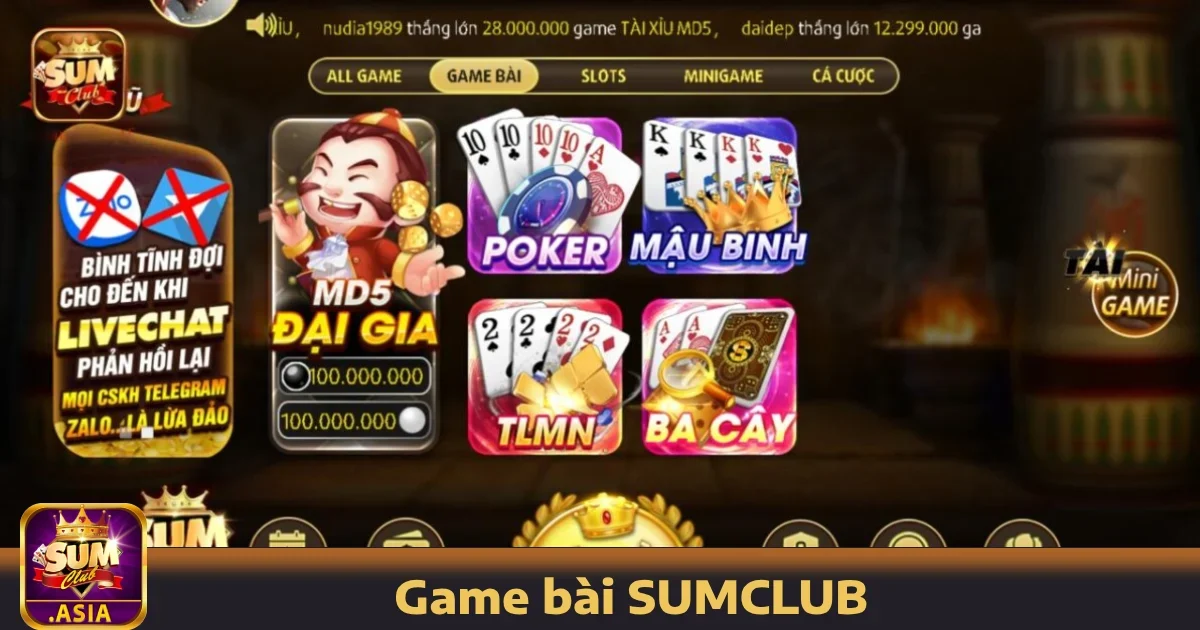 Game bài SUMCLUB 1 Vì sao nên chọn Game bài SUMCLUB?